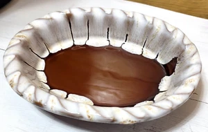 VTG Brown Pottery Trinket Dish Bowl Drip Glaze Stoneware Japan 7 1/8” x 5.5” B - Picture 1 of 3