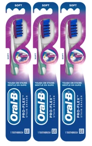 ORAL-B PRO-FLEX STAIN ERASER TOOTHBRUSH, SOFT BRISTLES, COLOR VARIES -PACK OF 3 - Picture 1 of 5