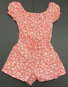 Girl's Gap Coral Floral Poplin Romper Size 8 EUC - Picture 1 of 3