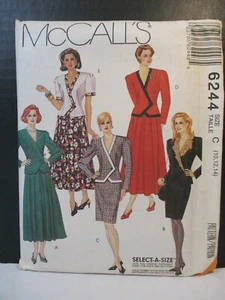 McCall's Pattern 6244 Miss Sz 10-12-14 2 Pc Dress Jacket & Full/Straight Skirts - Picture 1 of 11