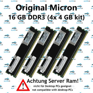 16 GB (4x 4 GB) RDIMM ECC REG DDR3-1333 IBM System x3400 x3500 M2 RAM - Bild 1 von 1