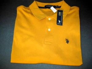 Neu mit Etikett Herren BIG & TALL US POLO ASSN. Einfarbig Orange mit Logo Kurzarm 2XLT - Bild 1 von 7