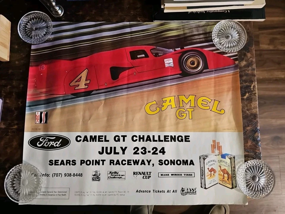 Camel GT Challenge Poster Sears Point Raceway 1983 Ford IMSA Rolled - Image 1 of 4