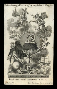 santino incisione 1700 S.DOMENICO DI GUZMAN klauber - Picture 1 of 1