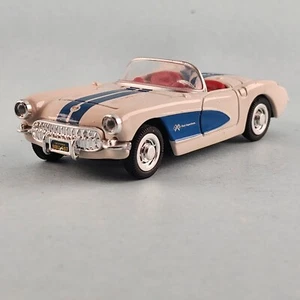 1957 Corvette Convertible Vintage New Ray Diecast Model Car White Blue 80s China - Picture 1 of 12