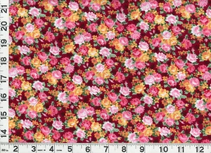 Rot Rosa Gelb Rosen Blumen Floral Quilten Nähen Stoff Meterware #919 - Bild 1 von 1