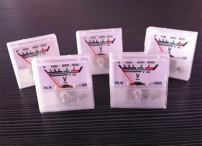 AC 0-300V Analog volt Meter Analog Voltage Panel Meter voltmeter Guage 5PCS - Image 1 of 4