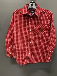 Chaps Red Plaid Longsleeve Buttondown Shirt Boy’s XXS 4/5 - Picture 1 of 4
