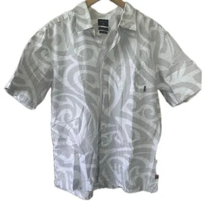 Quiksilver Men's 100% Cotton Hawaiian Tribal Regular Fit Button Down Shirt L - Picture 1 of 8