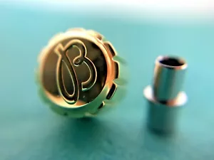 BREITLING FACTORY YELLOW CROWNS WITH TUBE BRT 13 7.0X5.0MM SCREW DOWN A17381 - Picture 1 of 3