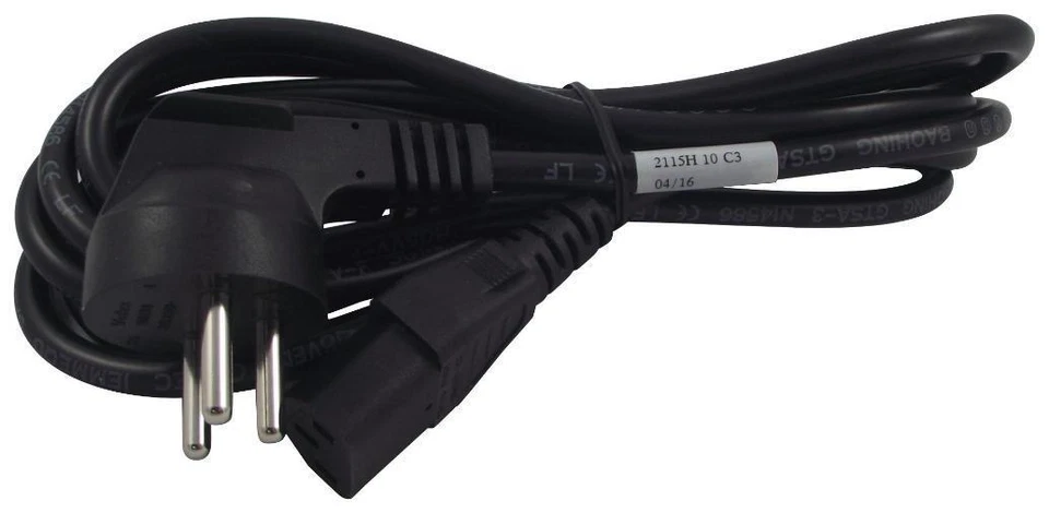 Mains Power Lead, Israel Plug to C13, 250V AC, 10A, 2.5m, Black - 2115H - Image 1 of 1