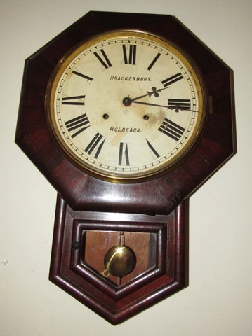 Antique Ansonia Advertising Regulator Wall Clock 8-Day, Time/Strike Cover