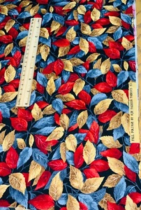 RJR Fall Foliage Bright Colors RED GRAY BLACK BROWN TAN LEAVES 25” X 42” - Picture 1 of 1