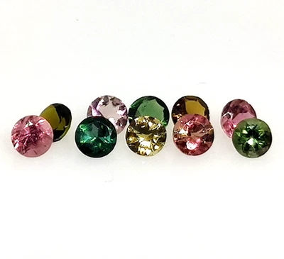 Natural Multi Tourmaline Round Shape Faceted Cut Loose Gemstone 4.87 Cts 5X5 mm - Image 1 of 4