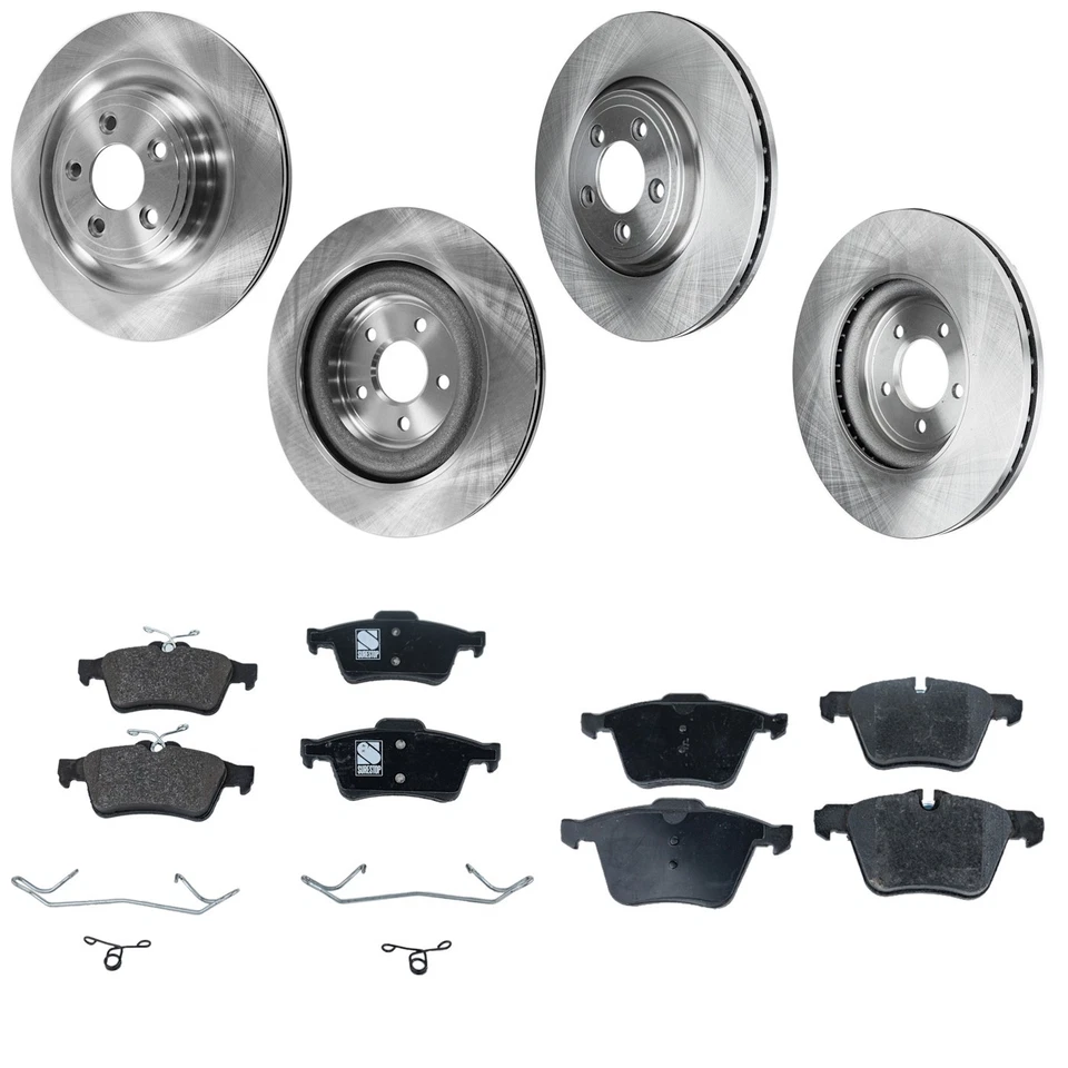 Brake Disc and Pad Kit For 2013-2015 Jaguar XF Front and Rear Organic Pads - Image 1 of 4