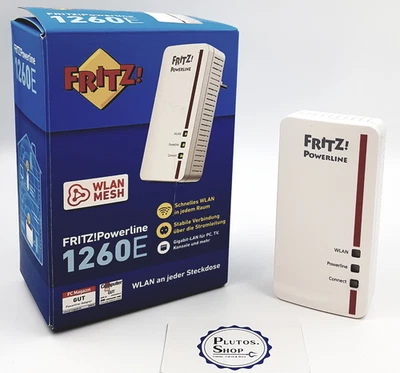 AVM FRITZ Powerline 1260e Gigabit Netzwerk LAN Adapter Dual-Band WLAN MESH dlan - Bild 1 von 4