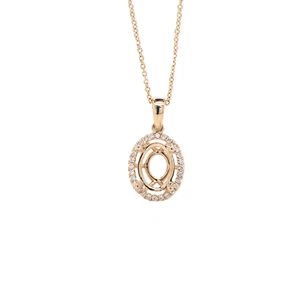 Anhänger Halbfassung oval 8x6mm in 14K Gelbgold mit Diamant Akzenten (55346) - Bild 1 von 4