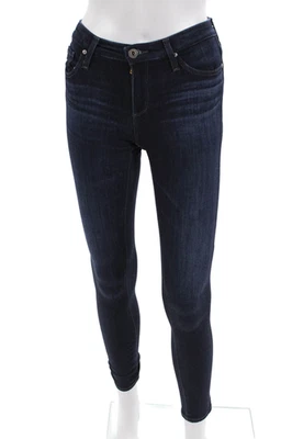 Pantalones de mezclilla AG Adriano Goldschmied para mujer ajustados al tobillo azul oscuro talla 24 Foto 1 de 4