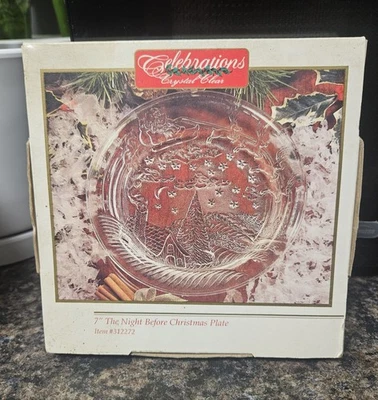 Хрустальная декоративная тарелка The Night Before Christmas Holiday 7 дюймов для празднования - Изображение 1 из 4