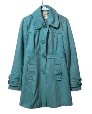 Ретро Мод Тихий Роскошный Классический Anthropologie Тюль Шерсть Peacoat Tiffany Синий S - Изображение 1 из 4