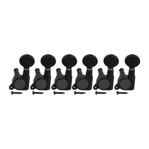 FLEOR 6L Electric Acoustic Guitar Tuning Pegs Tuners Machine Heads Keys Black - Picture 1 of 9