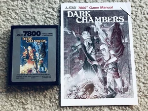 Atari 7800 Dark Chambers Cartridge and Manual Cleaned and Tested - Picture 1 of 3