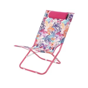 Spiaggina pieghevole fiori tropicali con poggiatesta multicolore - Foto 1 di 6