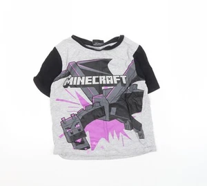 Tu Boys Minecraft Grey T-Shirt 7-8 Years Short Sleeve - Picture 1 of 12