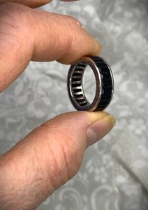 SS Onyx Eternity Baguette-Cut Eternity Band Ring SNS India Size 7 - Picture 1 of 5
