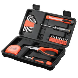 23piece Household Tools Kit Small Basic Home Tool Set With Plastic Toolbox Great - Picture 1 of 9