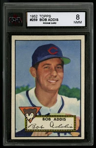 1952 TOPPS BASEBALL ~ 259 ~ BOB ADDIS ~ ROOKIE CARD ~ CHICAGO CUBS ~ KSA 8 NM-MT - Picture 1 of 1