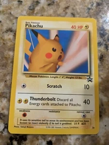 POKEMON CARD PIKACHU WOTC BLACK STAR PROMO #1 NM/M CONDITION SHARP ROUND CORNERS - Picture 1 of 2