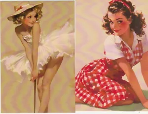 2x PIN UP VINTAGE Postkarte Pin up Girl * RETRO SHABY # 12 - Bild 1 von 1