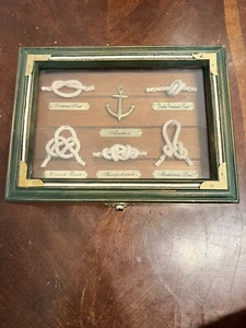 Nautical Maritime Sailor Knots Wooden Jewerly Box - Picture 1 of 7