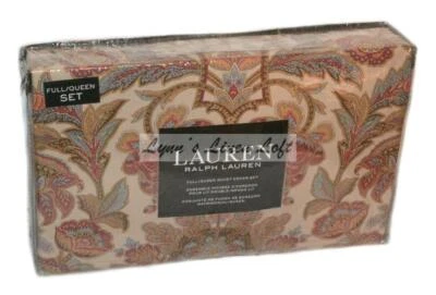 RALPH LAUREN Chapman Floral 3P Full/ Queen Duvet Set NWT Red Blue Brown COTTON - Image 1 of 4