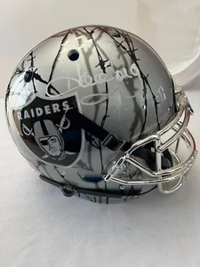 Casco Howie Largo Tamaño Completo Schutt Barbed Wire Raiders Auto Certificado de Autenticidad por Beckett - Imagen 1 de 4