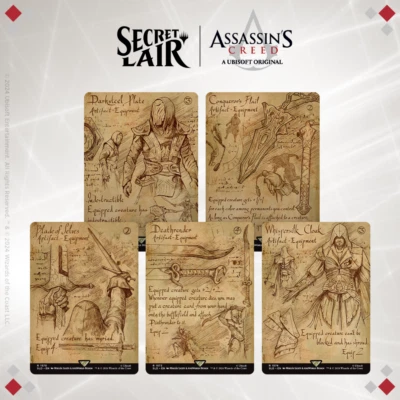Magic the Gathering MTG Secret Lair Assassin's Creed Da Vinci's Designs Non Foil - Image 1 of 4