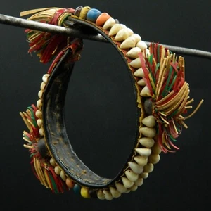 KYRA MINT-Ancient MOORISH Leather Bracelet and Baby Teeth - 1950' - Picture 1 of 5