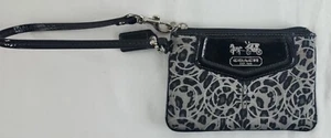 Coach donna piccolo Wrislet nero e grigio design ghepardo ha interni blu usurati - Foto 1 di 7