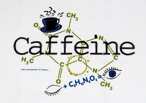 CAFEÍNA--Camiseta Molecule Coffee Latte Cola Buzz Química Ciencias de la Vida S-3XL - Imagen 1 de 2