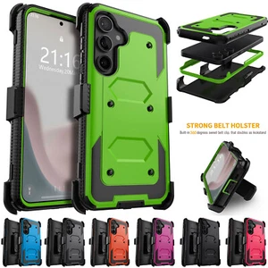 For Samsung Galaxy S25/S25 Plus/Ultra Dual Layer Silicone Case Cover / Belt Clip - Picture 1 of 56