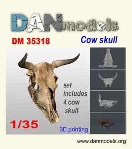 Cow Skull. Resin 3D - Scale Model Kit Dan Models DM 35318 Scale 1:35 - Picture 1 of 6