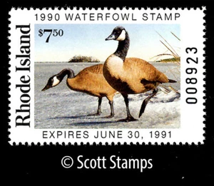 RI2 1990 Rhode Island Duck Stamp - MNH - Canada Geese  - Picture 1 of 1