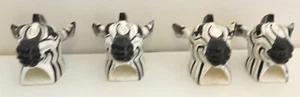 4er Set Vintage Bone China Serviettenringe mit Zebrakopf - Bild 1 von 4