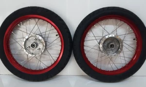Simson 2 x Rad Räder Alufelge rot S51 S50 KR51 S70 Slicks tiefbett breit 1,6x16 - Bild 1 von 11