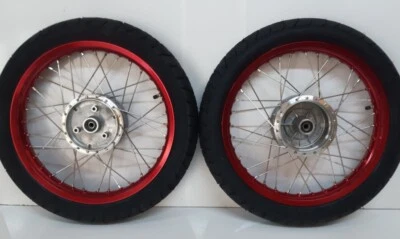 Simson 2 x Rad Räder Alufelge rot S51 S50 KR51 S70 Slicks tiefbett breit 1,6x16 - Bild 1 von 4