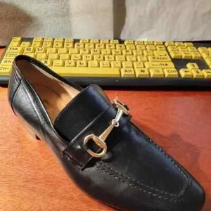 Mocasín Bruno Magli Mujer Simona Negro Talla 7 Hecho en Italia PreAmado Buen Estado - Imagen 1 de 7