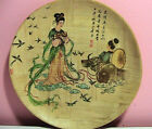 Vintage Bamboo Plate with Historical Portrait Paintings from Taiwan ExcCondition