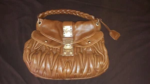 MIU MIU PRADA Ledertasche, braun mit Goldschnalle, Einträger, Original - Bild 1 von 12