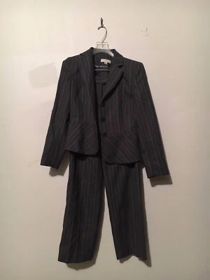 Traje pantalón mujer Amanda Smith Petite talla 6P gris lavanda 100 % lana Foto 1 de 4